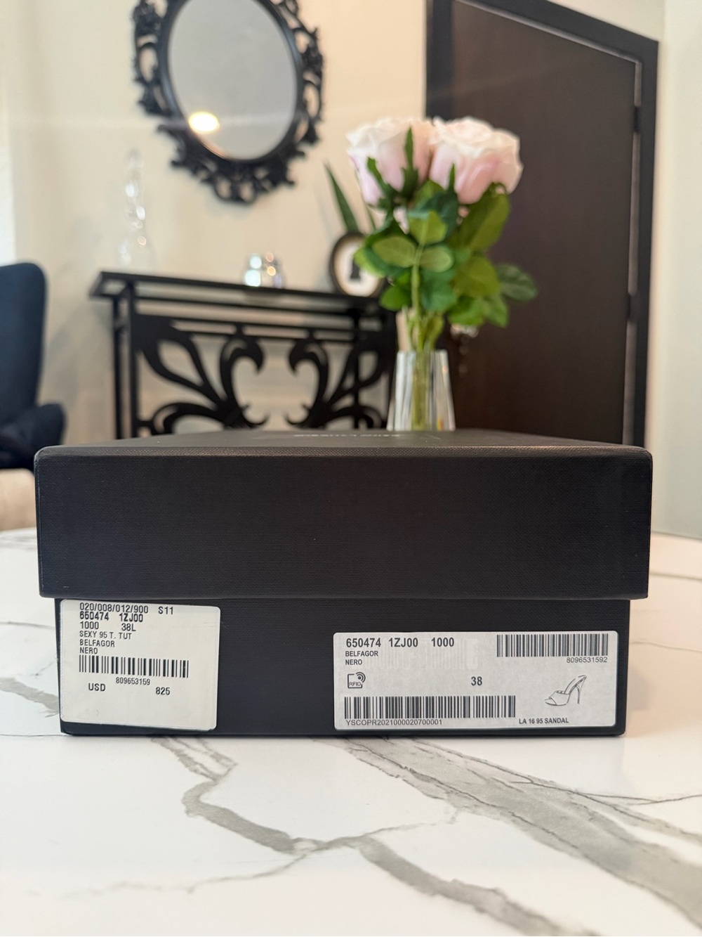 Saint Laurent Black Leather Slide Heels – Size 38 - Picture 6 of 7